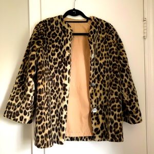 Vintage Faux Leopard Print Jacket